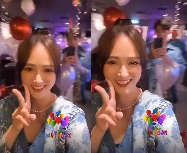 陳喬恩曬老公視角慶43歲生日,不懼年齡心態超好,無名指鑽戒搶鏡