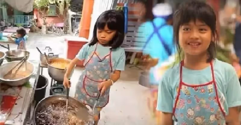 9歲撐起一個家！父母離異不管「國小女孩開炸雞店做老闆」 稚嫩肩膀「扛起養家重擔」惹哭全網