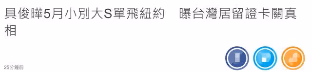 大S與具俊曄即將分居!兩人結婚後見面僅2個月,男方獨自飛往美國