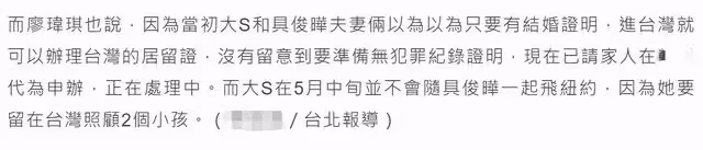 大S與具俊曄即將分居!兩人結婚後見面僅2個月,男方獨自飛往美國