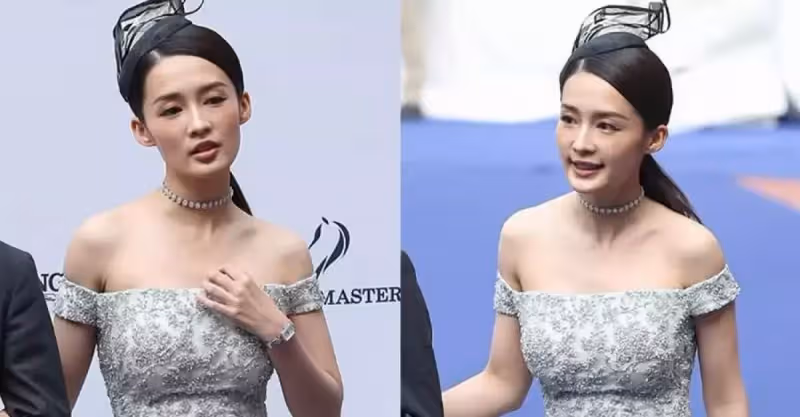 李沁不走尋常路，巧把禮服裙擺剪掉，直接套條褲子，效果讓人意外