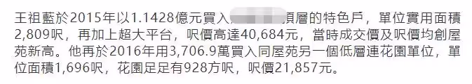王祖藍上億豪宅曝光，面積超3百平米坐擁海景，陽台大到能盪鞦韆