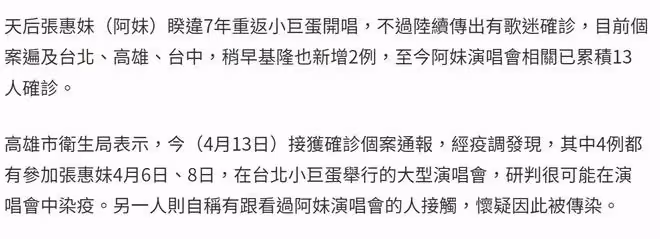 張惠妹頂疫連開12場演唱會，已有13人確診仍不取消，懷孕女星退票