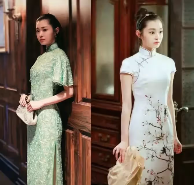 完美曲線、蛇精步伐,別人穿旗袍只是美,她們直接讓人移不開眼