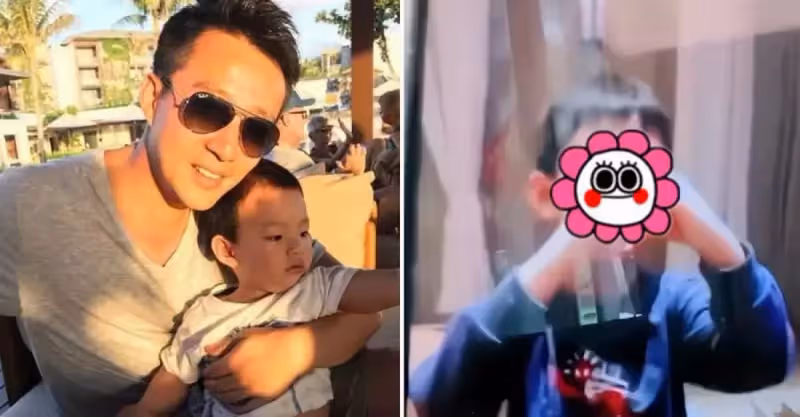 大S兒子汪希箖正臉首曝光！豪宅內給奶奶比心賣萌，五官和汪小菲如復制粘貼