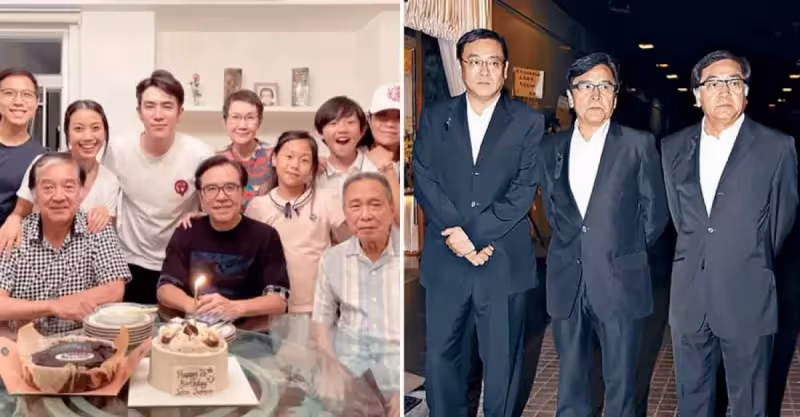 秦沛姜大衛一家十口全家福曝光，兩家人餅印一樣，顏值氣質相當出眾，網贊：全都是明星臉