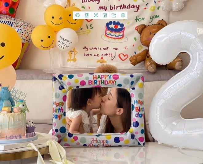 楊怡夫婦開派對為女兒慶生,2歲愛女大眼像爸,老公不介意要三胎