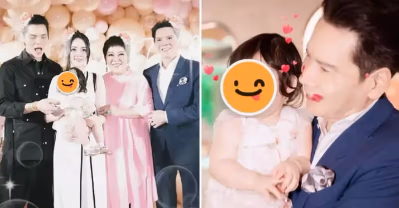 正臉首曝光！向太曬全家福為孫女慶生，1歲小奶皇「美若郭碧婷翻版」，網友：漂亮得像洋娃娃