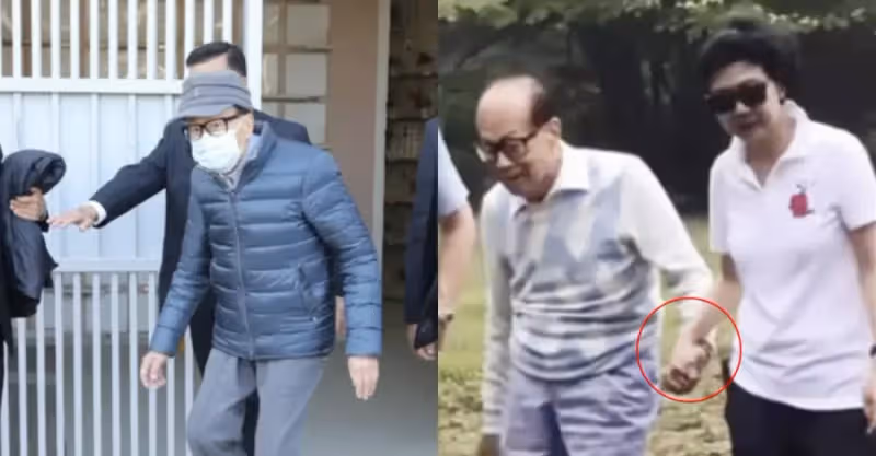 李嘉誠攜周凱旋現身白雲山，兩人十指緊扣踏青，相識29年默契十足