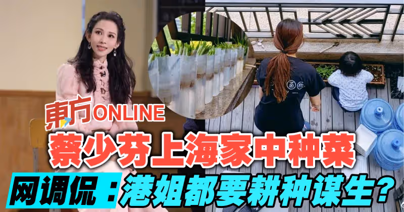 蔡少芬上海家中種菜　網調侃：港姐都要耕種謀生？