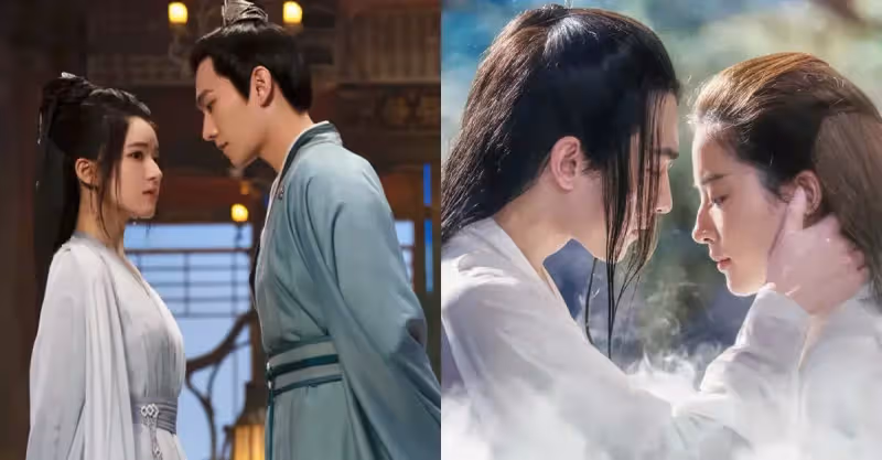 楊洋合作10位女神CP感！趙露思像兄妹，迪麗熱巴CP感炸裂，螢幕初吻給了馬思純_李一桐_圖片_榮耀