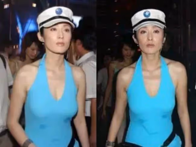 張敏的工作照曝光,穿低領裝身材勻稱,皮膚緊實不像60後