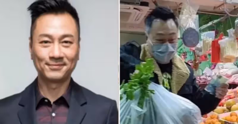 「視帝」黎耀祥穿萬元大衣逛菜場！提滿塑膠袋全是青菜，與網友吐槽菜高價，環境雜亂仍上手挑菜，毫無明星架子
