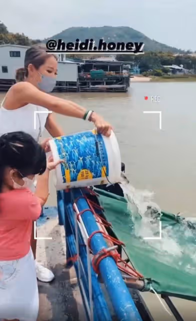 洗米華被捕後妻子改吃素，攜女參與放生遭質疑，仍穿奢牌生活優越