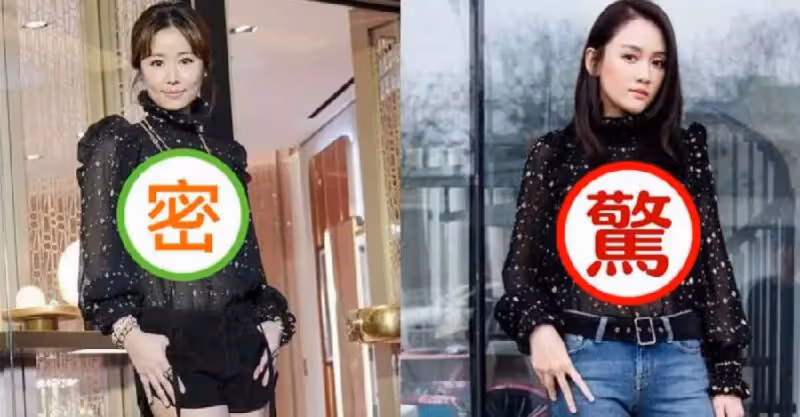 當42歲陳喬恩撞衫45歲林心如，穿同一件黑紗上衣，氣質一目了然，網：女神也是有區別的