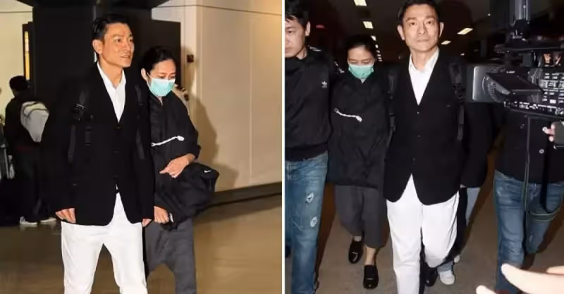 劉德華夫婦罕見合體！老婆「棉服配七分褲」看不懂，整體美感被打破，拉襠褲徹底穿成了小短腿：氣質不像天王嫂