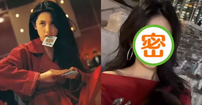 邱淑貞大女兒沈月近照太驚艷，穿紅衣秀鎖骨，但和媽媽的紅衣比還是輸慘了