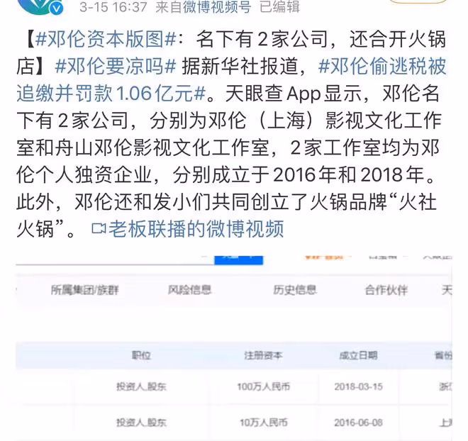 逮了冰爽薇,還有更多的鄧倫!明星到底為什麼能一個接一個逃稅?
