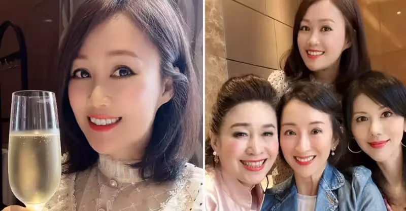 梁小冰曬女神聚會照，眾人暢飲香檳心情好，年過半百「52歲仍凍齡」身材苗條：風采不減當年
