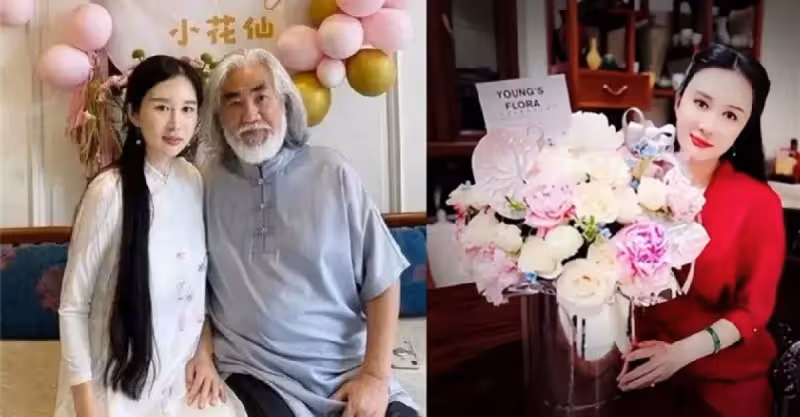 相差31歲忘年戀！71歲名導為「小31歲嬌妻慶生」　妻子穿開衩紅裙明艷動人「祈禱老公長命百歲」坦言：結婚不是為了錢
