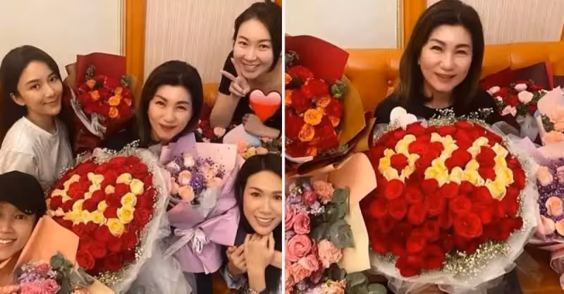 TVB「山頭」之一樂易玲在內地過母親節 眾多小生小花獻花為其慶祝