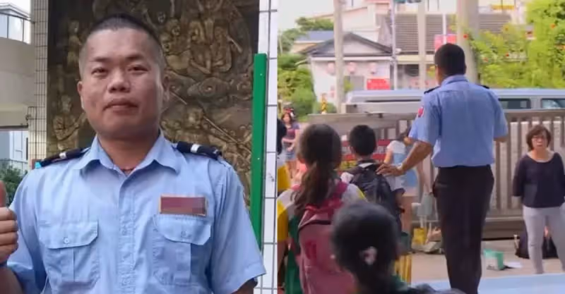 恩情永不忘！暖心保全把「全校1400位師生姓名」全背下，每日唱名護送「曾走投無路，是學校收留了我」今不負恩情
