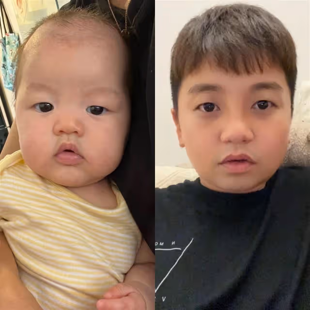母親節曬家庭照　洪永城父女像隔代雙胞胎