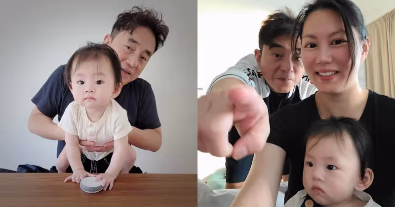 母親節曬家庭照　洪永城父女像隔代雙胞胎