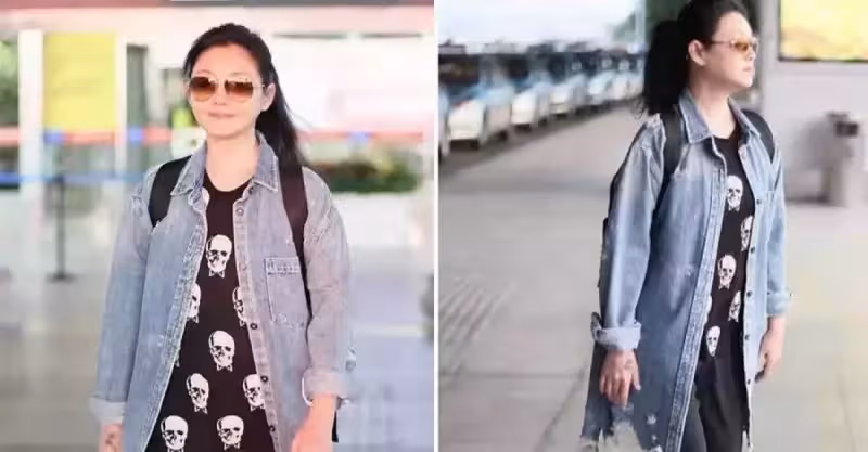 大S罕見走機場，牛仔配馬尾遮不住阿姨感，腰身圓潤臉真圓,網：真的老