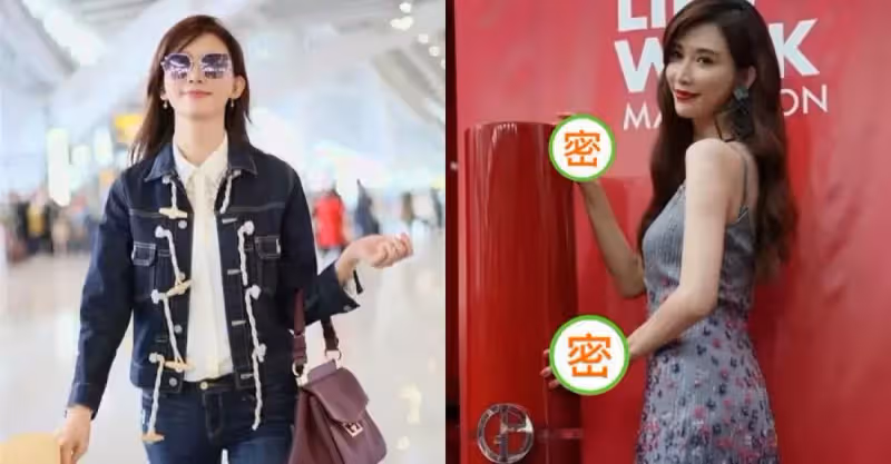 林志玲出席活動近照曝光，深灰色的碎花連衣裙，白皙皮膚配蓬鬆卷髮，看到她的手，終於相信她47歲了
