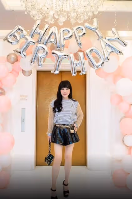 呂良偉小15歲嬌妻生日,關之琳向太盛裝出席派對,珠光寶氣太奢華