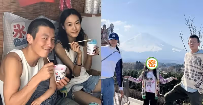 陳冠希曬全家福，一家三口在日本富士山前合影，5歲女兒身高矚目