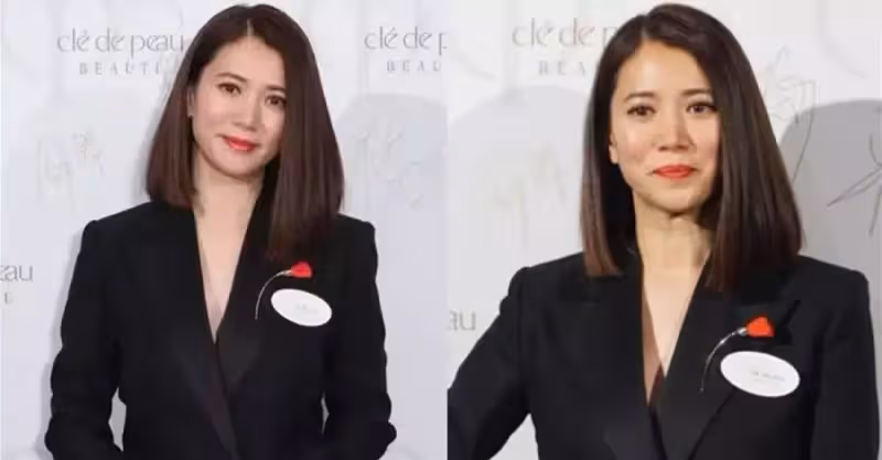 袁詠儀的時尚真難懂，西裝外套直接當裙子穿，「肌肉腿」都露出來了