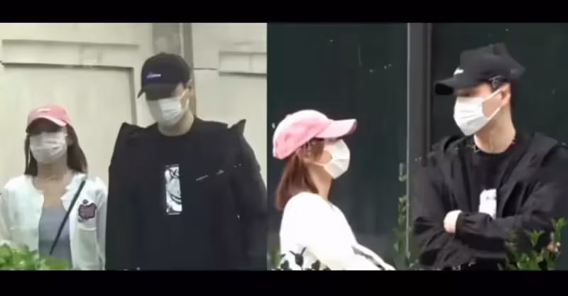 袁姍姍與年輕男子同一社區出行，男方貌似鄧倫