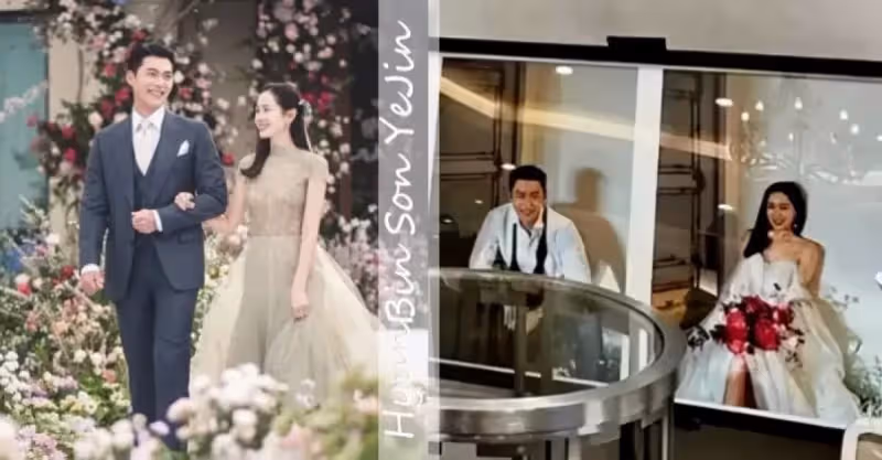 玄彬孫藝珍再曝新婚紗照，兩人親密依偎牽手放閃，超大婚戒首曝光