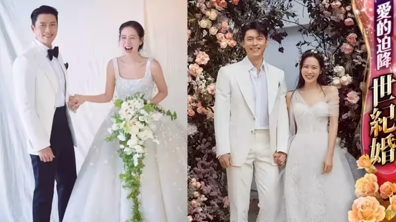 玄彬孫藝珍再曝新婚紗照,兩人親密依偎牽手放閃,超大婚戒首曝光