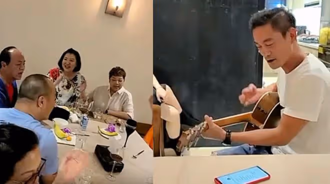 陳國坤妻子玩空中瑜伽，穿背心身材曲線一覽無遺，41歲凍齡有術