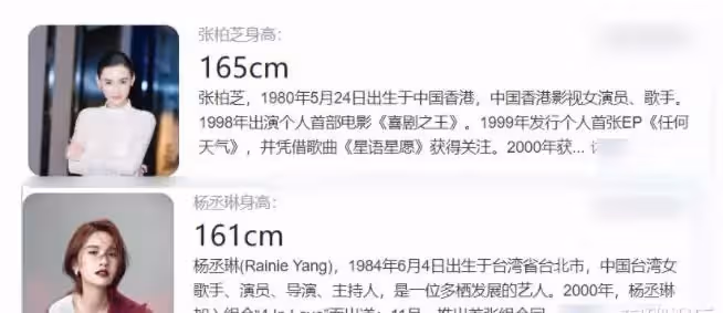 161cm楊丞琳和165cm張柏芝「同框」!同穿平底鞋,網嘲:誰在撒謊很顯然