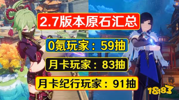 原神2.7能得多少原石 2.7版本原石匯總