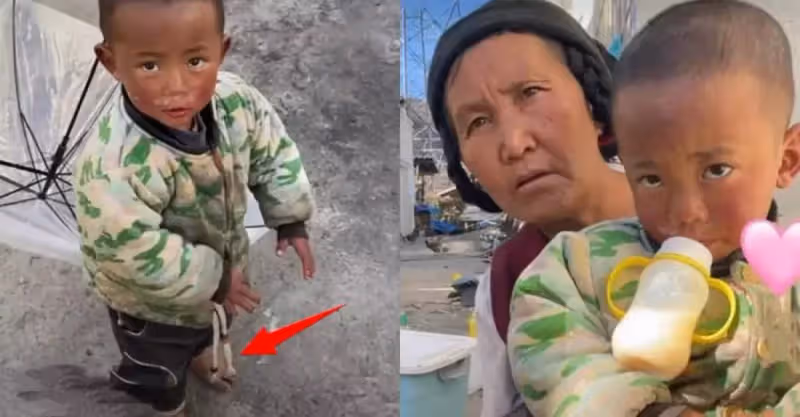 父離世母離家！2歲男童與阿嬤相依為命，靠撿回收為生：「想媽媽時就找姑姑抱抱」，從沒穿過鞋子，惹網友淚目：找人領養吧