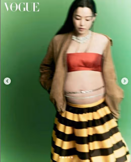 40歲李荷妮挺肚9個月「破格孕期畫報」曝光!性感BRA+迷你裙超辣