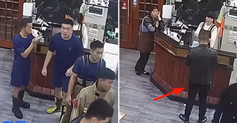 消防員淩晨滅火後到早餐店就餐，皮衣哥悄悄為其買單，默默離開餐廳，網贊：愛的溫暖
