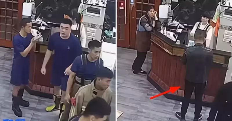 消防員淩晨滅火後到早餐店就餐，皮衣哥悄悄買單，之後默默離開餐廳，網贊：愛的溫暖