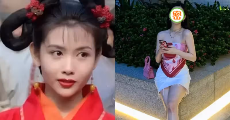 邱淑貞女兒真會挑衣，穿紅色絲巾上衣秀身材哪像90後，網友：比媽媽美