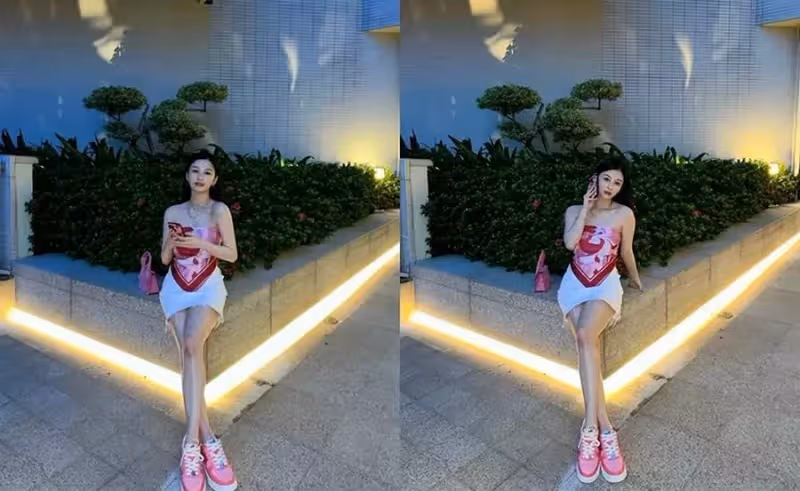 邱淑貞女兒真會挑衣，穿紅色絲巾上衣秀身材哪像90後，網友：比媽媽美