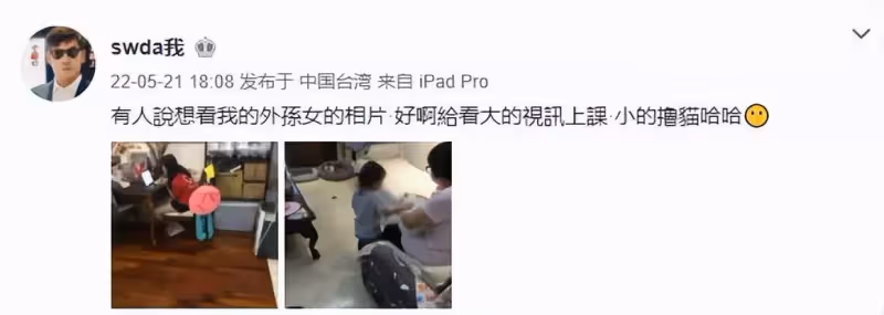 郭碧婷待產爸爸幫帶娃,小奶皇打扮樸素擼貓,側臉肉嘟嘟超可愛