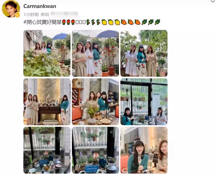 陳少霞參加闊太聚會照片曝光!一襲優雅花裙濃密長髪打扮大方得體,手中翡翠鉆戒搶鏡,二婚嫁富豪高齡產女生活幸福