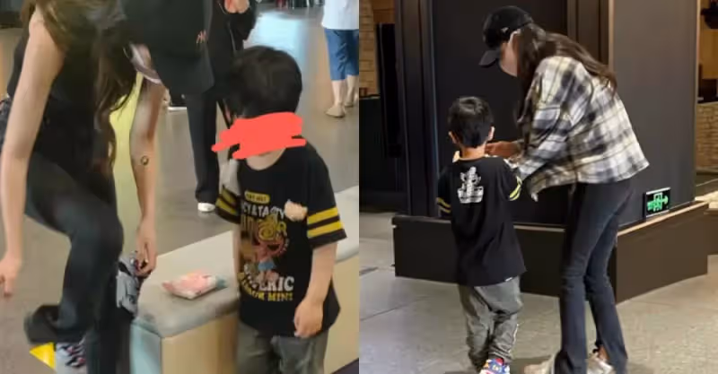 懶理前夫黃曉明緋聞！baby帶5歲兒子逛樂園，小海綿自己撐傘好乖