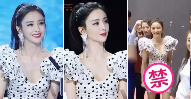 佟麗婭穿波點「緊身裙」盡顯女人味！看下半卻身尷尬了，網友：生過孩子的通病