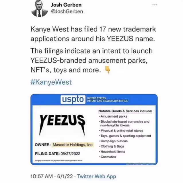 Kanye申請NFT進軍元宇宙！曾表示不參與虛擬項目突然「打臉」真香？